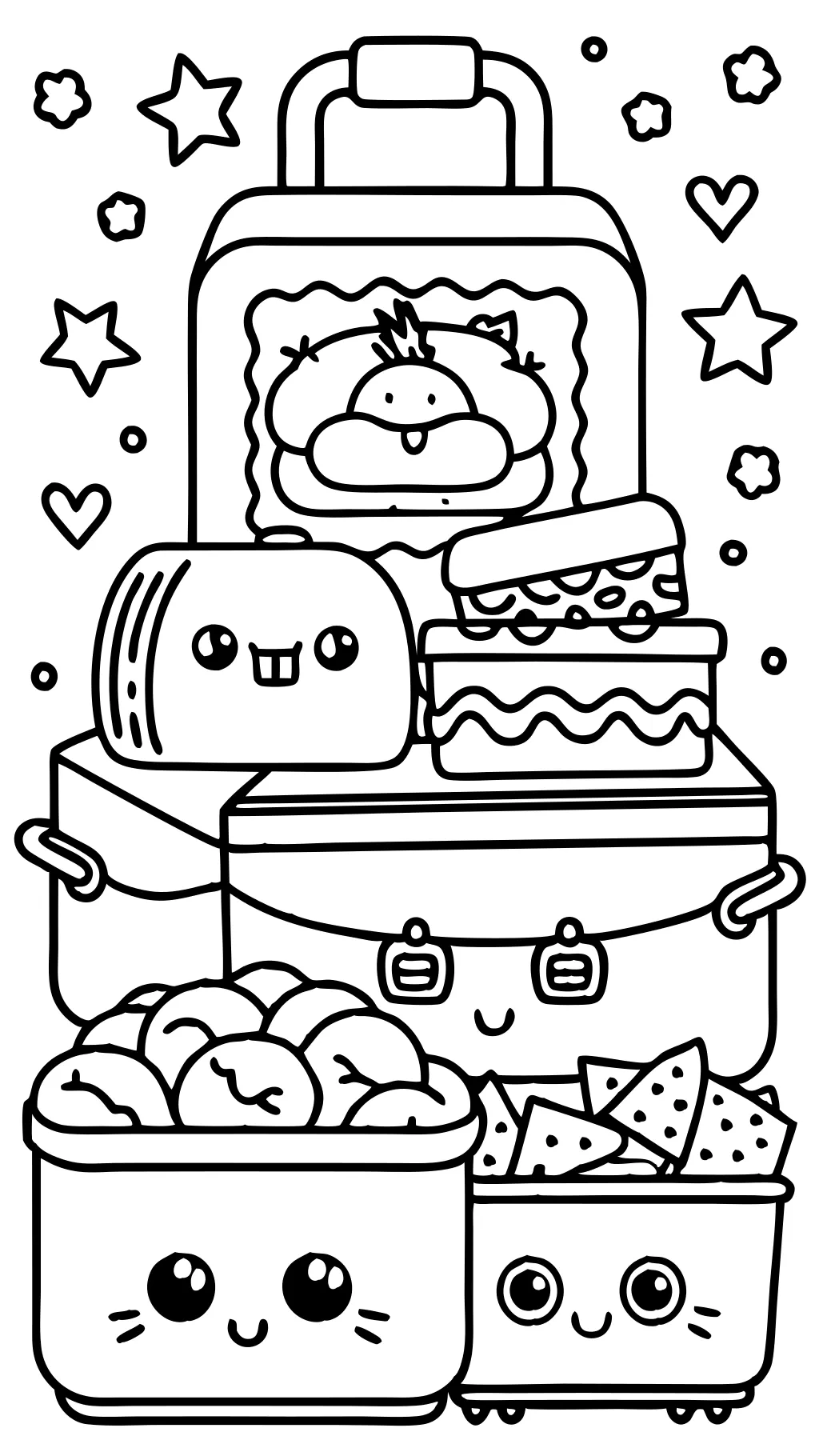 coloring pages of lunch boxes